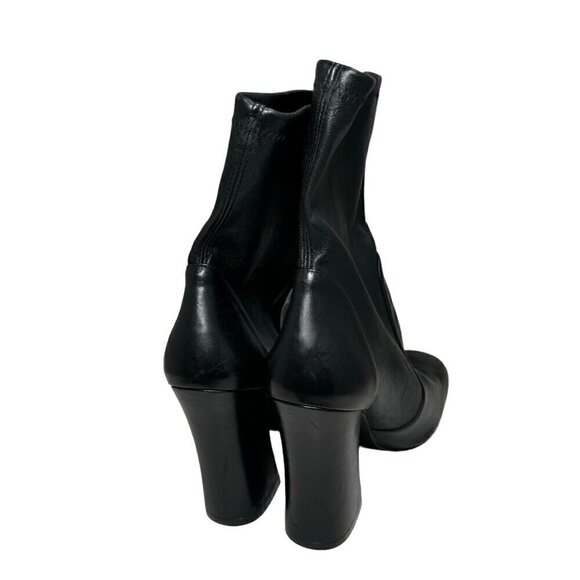 Stuart Weitzman Curveblock 100 bootie in black leather Women's Size 11 New $650 - Picture 6 of 7